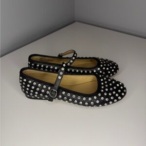 Steve Madden Vinetta Studded Black Mary Jane Flats